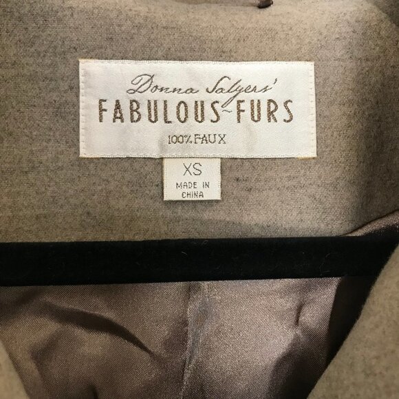 DONNA SALYER'S FABULOUS FURS cropped taupe faux fur size XS - Picture 3 of 13